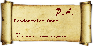 Prodanovics Anna névjegykártya