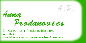 anna prodanovics business card